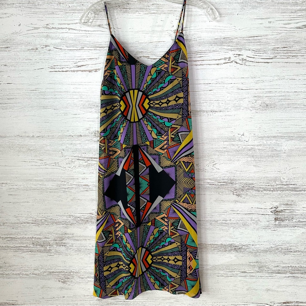 TOBI VINTAGE 90s Geometric Abstract Slip Dress S Made in USA - Picture 2 of 12